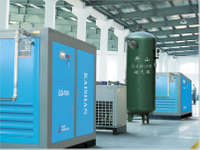 Screw Compressor And Air Tank In Factory Using