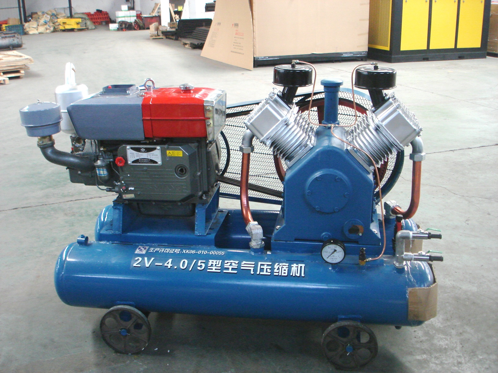 2V4.0-5 140cfm diesel engine portable mining air compressor